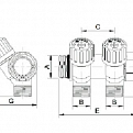 1135957 USYSTEMS коллектор SH 1" с вентилями НР/ВР 3x3/4"НР Евроконус, ц/ц 50мм '3И